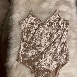 Champagne Velvet Bodysuit.